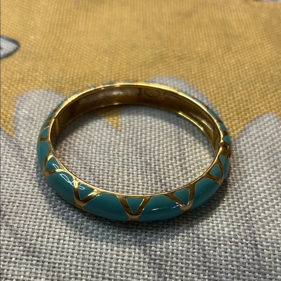Gold and Turquoise Bangle Bracelet - Picture 1 of 3